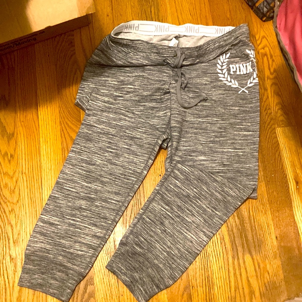 VS Pink Joggers Grey NWOT Large